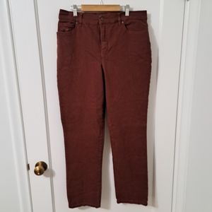 Gloria Vanderbilt Amanda Women's Size 12 Red Stretch Denim Tapered Leg